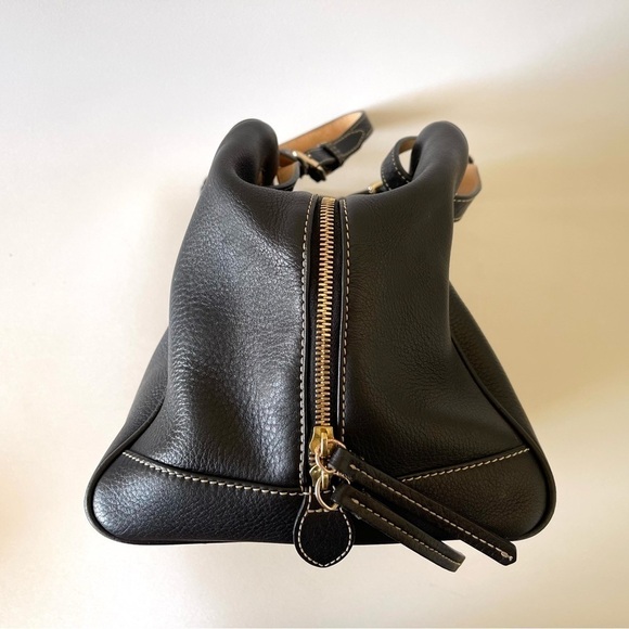 Dooney & Bourke Bag Zip Zip Grommet Satchel Portofino Pebbled Leather Chic Black - Picture 6 of 16